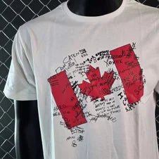 Camiseta DSQUARED2 blanca logo bandera detalles negros