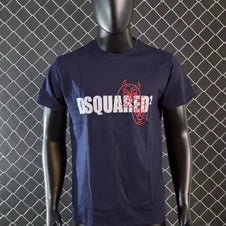 Camiseta DSQUARED2 azul marino logo blanco caras
