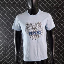 Camiseta Kenzo azul claro logo azul y gris