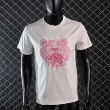 Camiseta Kenzo blanco logo rosa