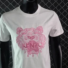 Camiseta Kenzo blanco logo rosa