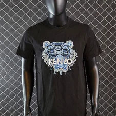 Camiseta Kenzo negro logo azul y blanco