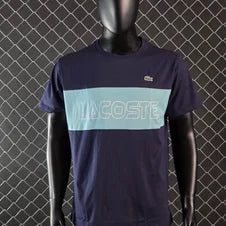Camiseta lacoste azul marino logo blanco detalle azul claro