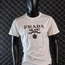 Camiseta prada blanca logo negro