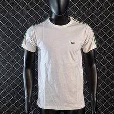 Camiseta lacoste blanco logo verde linea verde y blanca