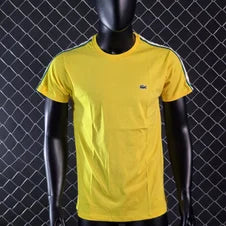 Camiseta lacoste amarillo logo verde linea verde y blanca