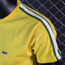 Camiseta lacoste amarillo logo verde linea verde y blanca