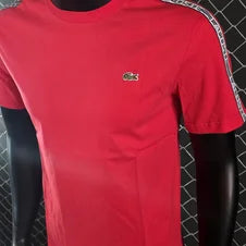 Camiseta lacoste rojo lineas negras