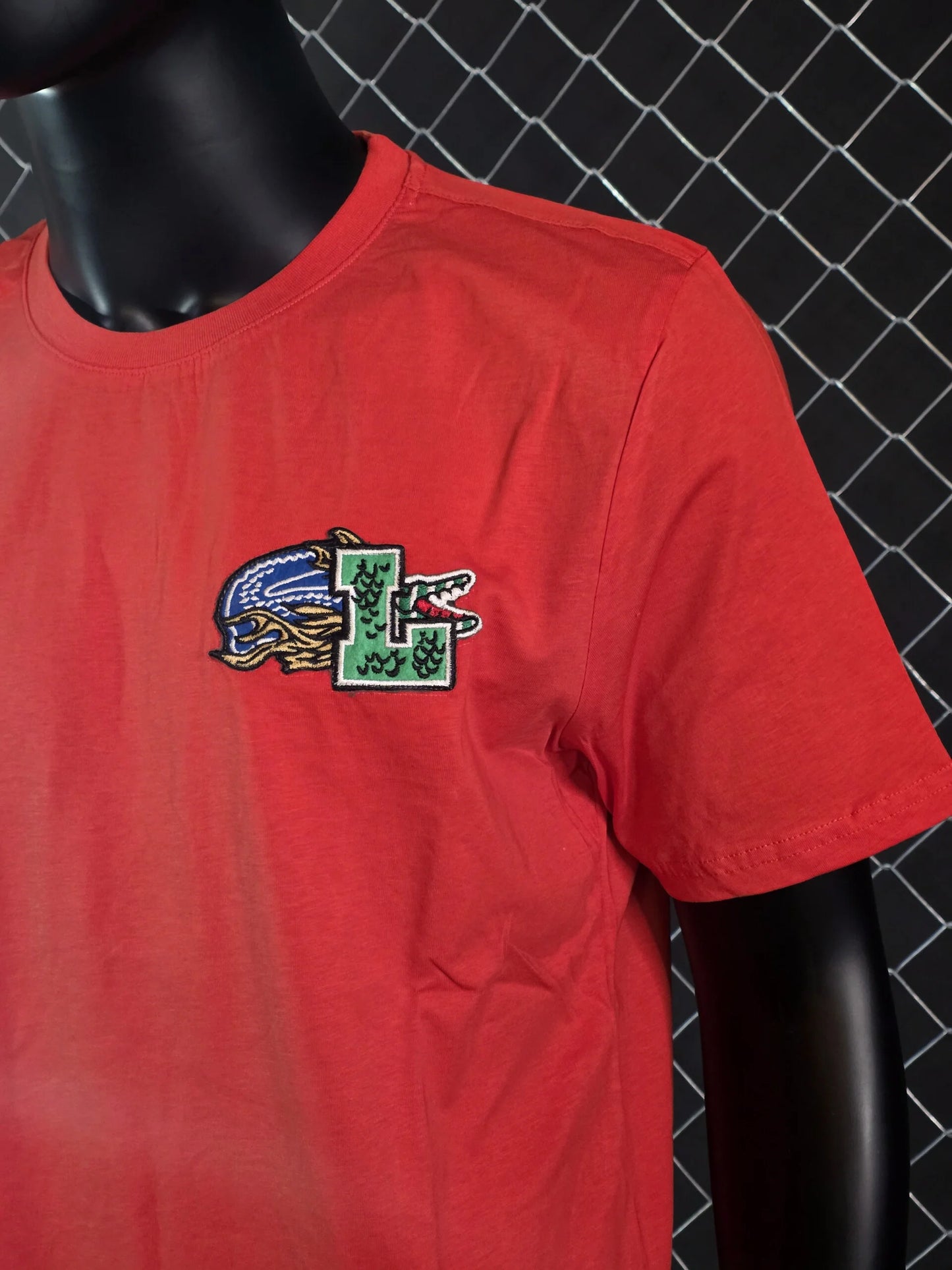 Camiseta lacoste rojo logo verde