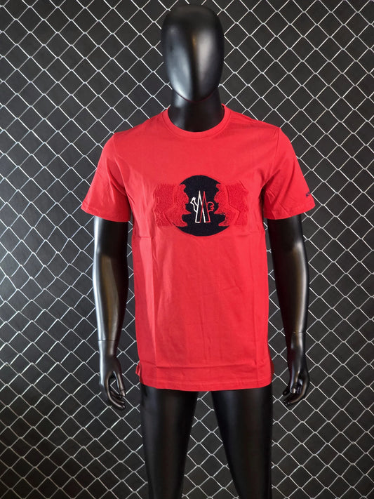 Camiseta Moncler roja logo tricolor