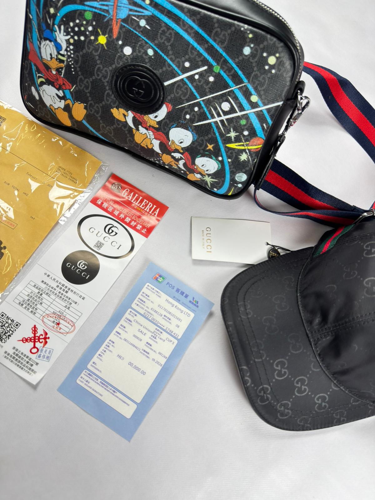 Pack Bolso de mano + gorra gucci negras y grises