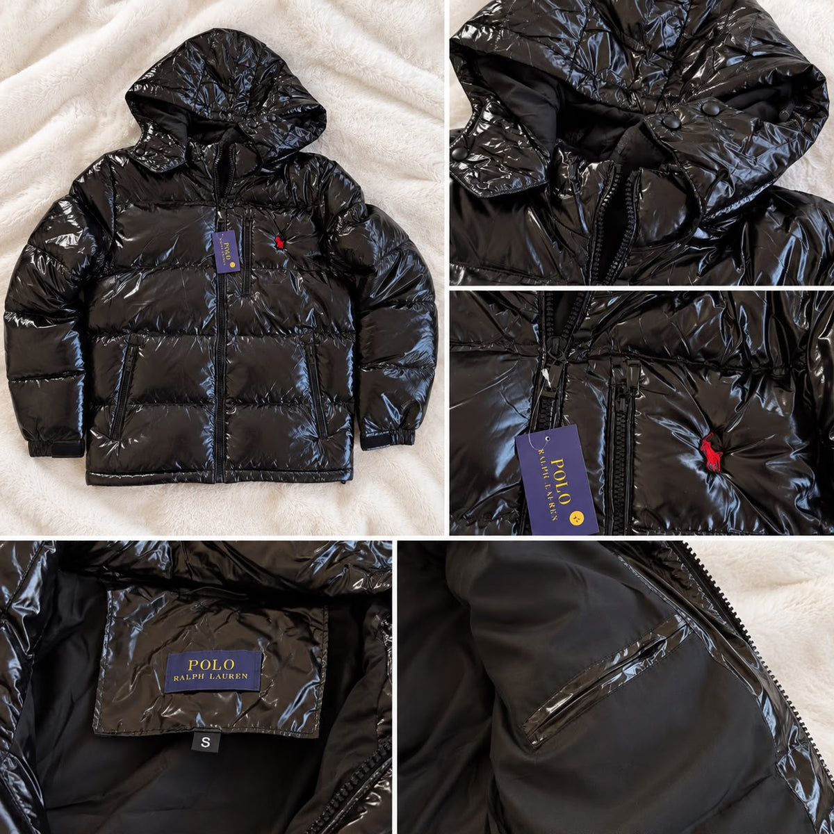 CHAQUETA Ralph Lauren negro logo rojo
