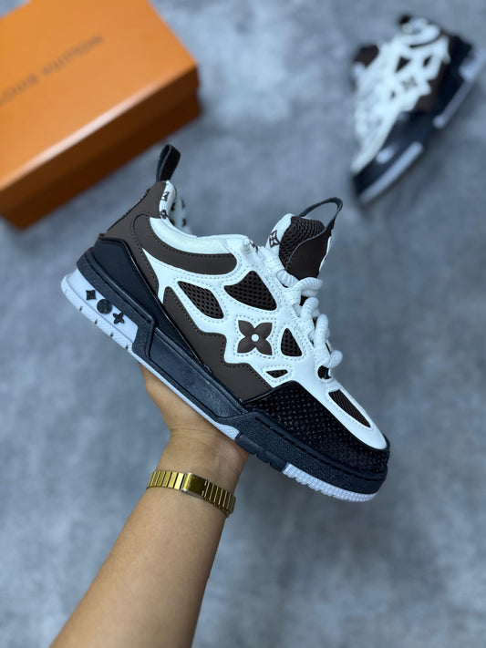Louis vuitton SKATE 2025 blancas y marron detalles negros