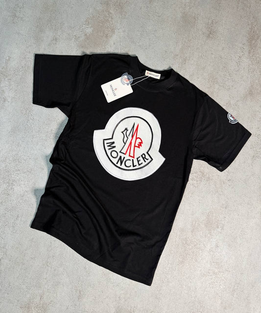 Camiseta Moncler negro logo grande tricolor