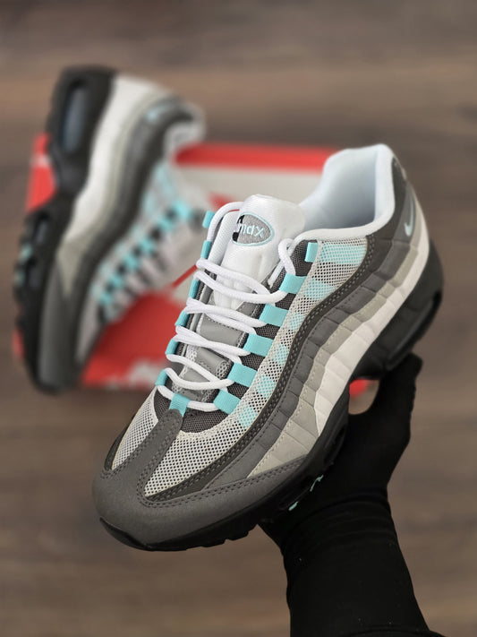 Air max 95 blanca gris azul