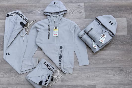 Chandal under armour grises logo negro