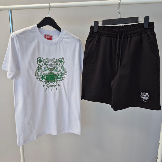 Conjunto kenzo blanco logo verde