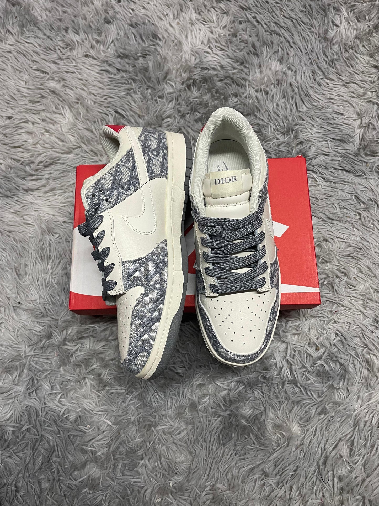 SB DUNK X DIOR logo blanco