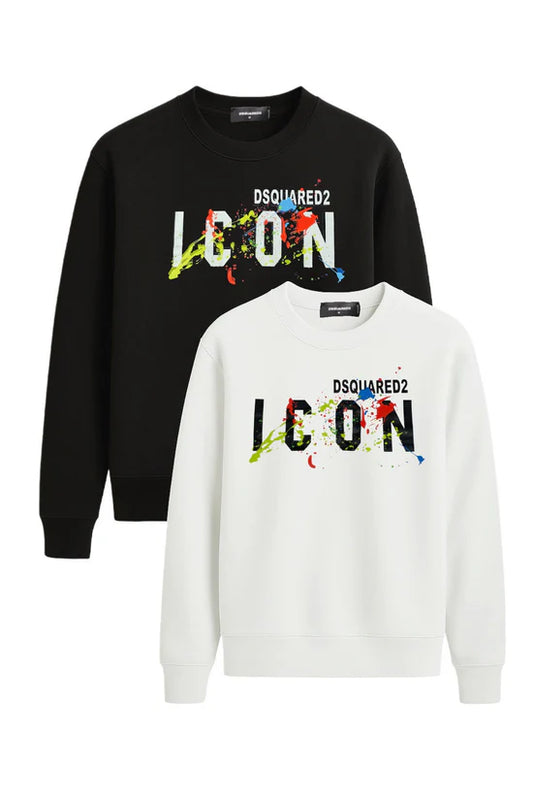 Sudadera DSQUARED negro logo blanco pinturas