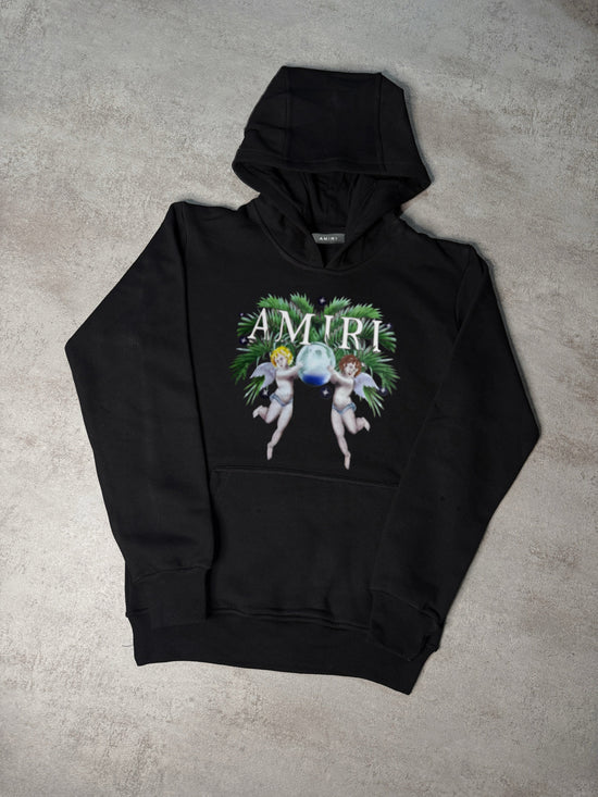 Sudadera AMIRI negro logo blanco angeles detalles verdes