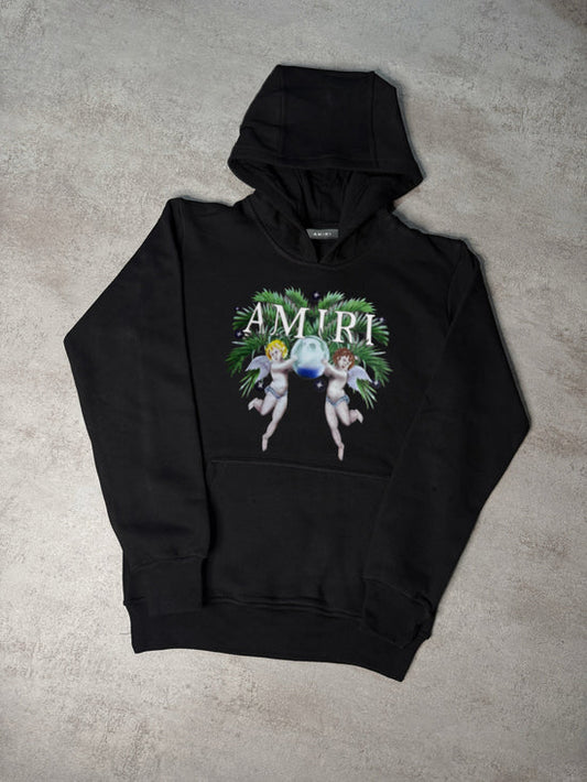 Sudadera AMIRI negro logo blanco angeles detalles verdes