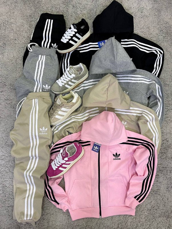 CHANDAL ADIDAS CLASSIC chica beige y blanco