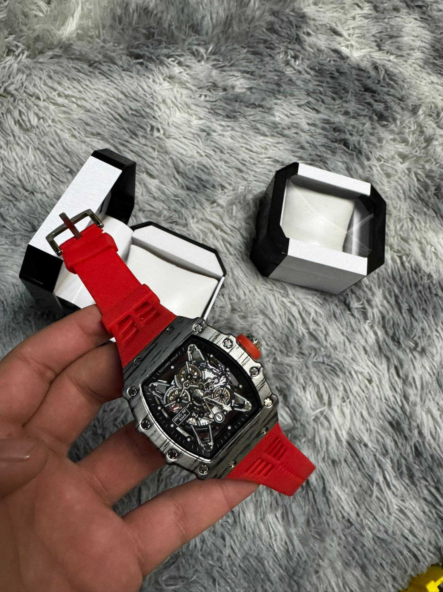 RELOJ RICHARD MILLE ROJO Y GRIS