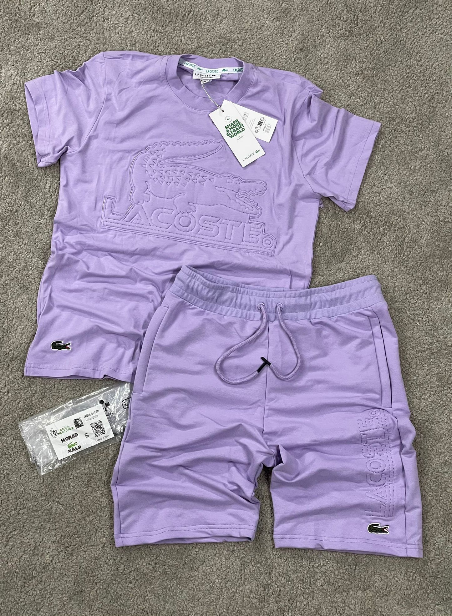 Conjunto lacoste morado logo en pecho