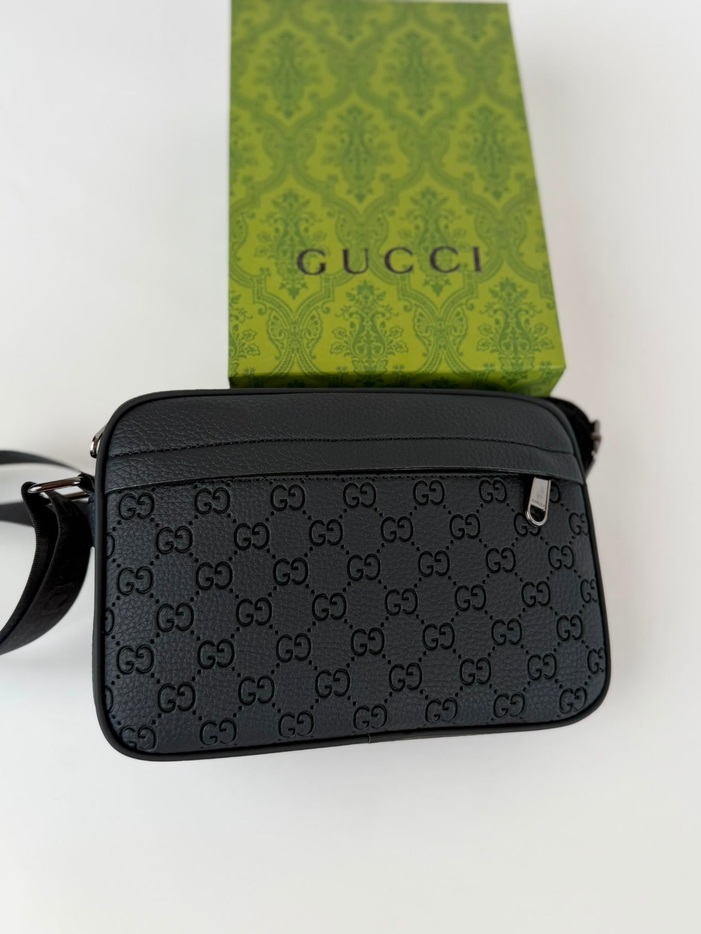 Bandolera Hombre Gucci negra logos