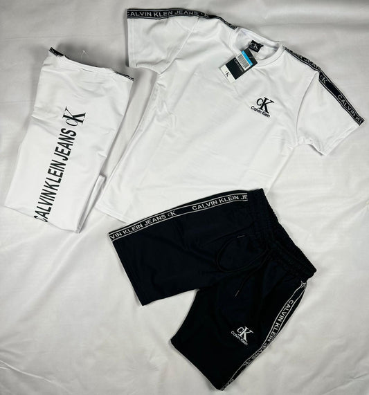 Conjunto calvin klein blanca logo negro