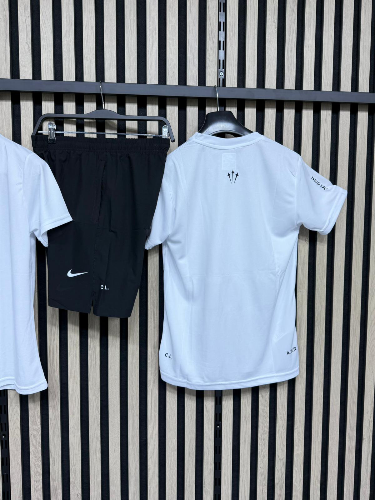 Conjunto corto nike blanco logo negro x nocta