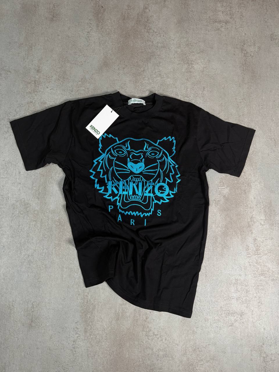 Camiseta Kenzo negro logo azul claro
