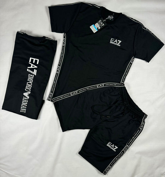 Conjunto armani negro logo blanco