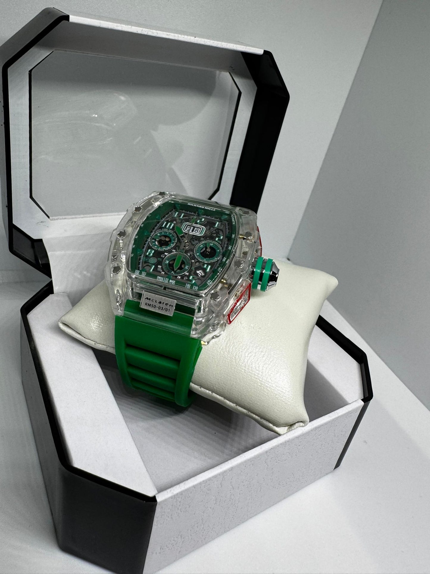 RELOJ RICHARD MILLE VERDE Y GRIS NEGRO