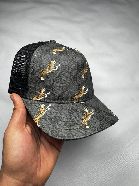Gorra gucci gris logos tigre