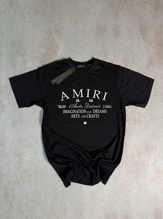 Camiseta amiri negra letras blancas