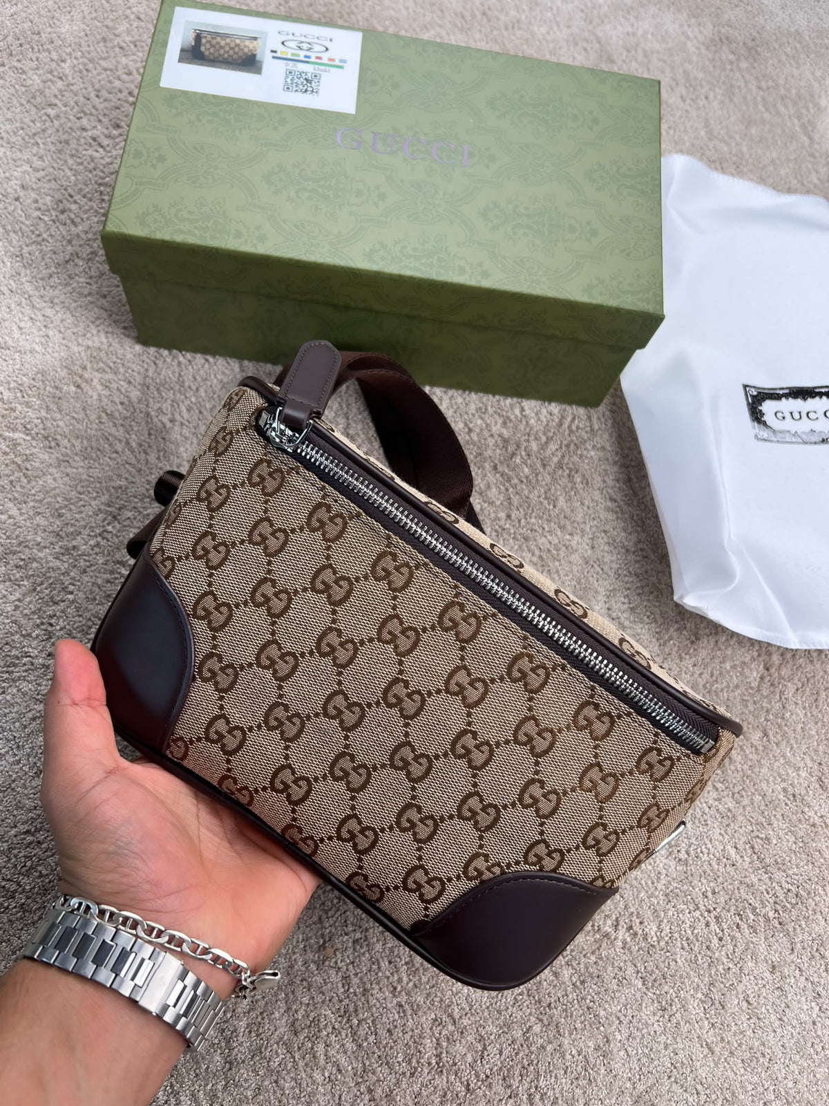 Bandolera Gucci marron logos