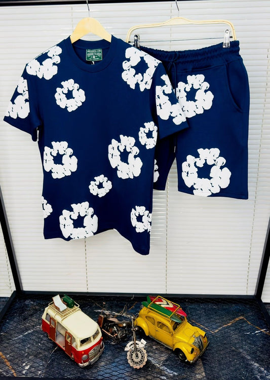 Conjunto DENIM TEARS azul marino logo blanco