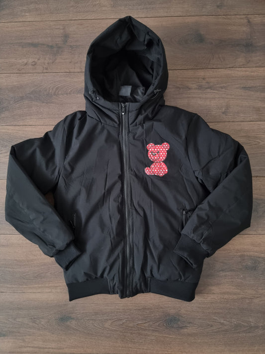 Abrigo negro oso rojo LV