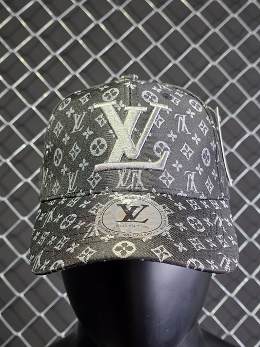 Gorra LV negro logo gris