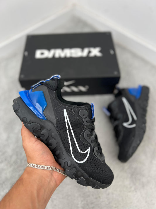 Nike react vision negras logo blanco detalle azul