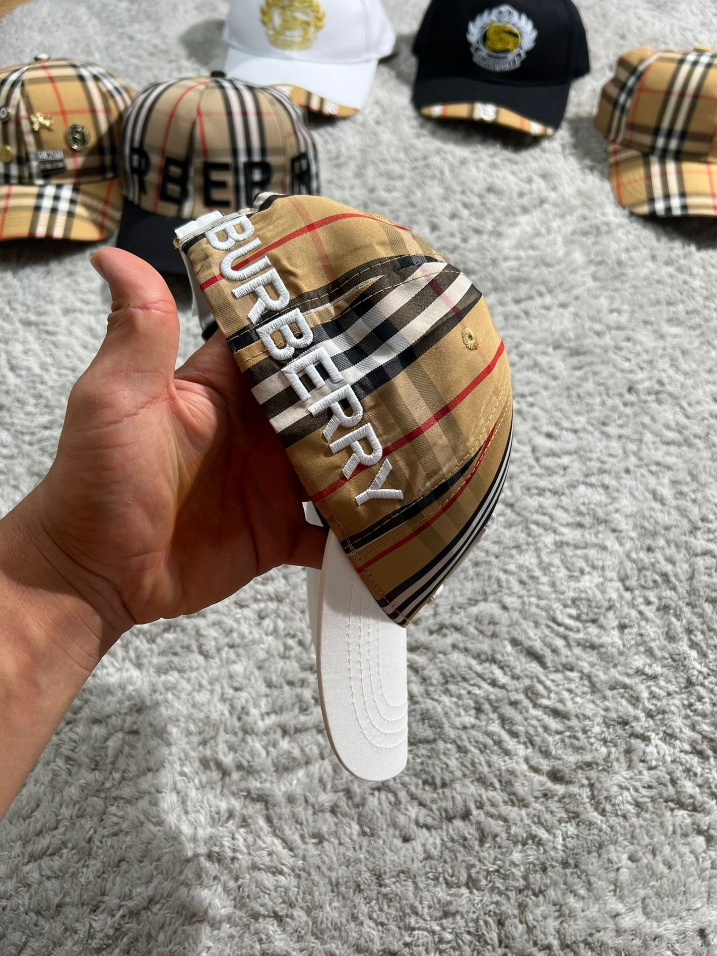 Gorra Burberry G5 marron logo blanco