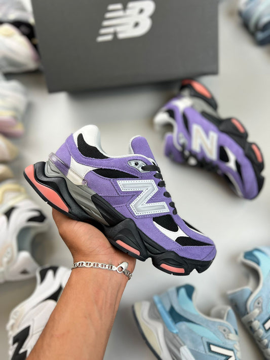 NEW BALANCE 9060 morado logo gris contorno blanco