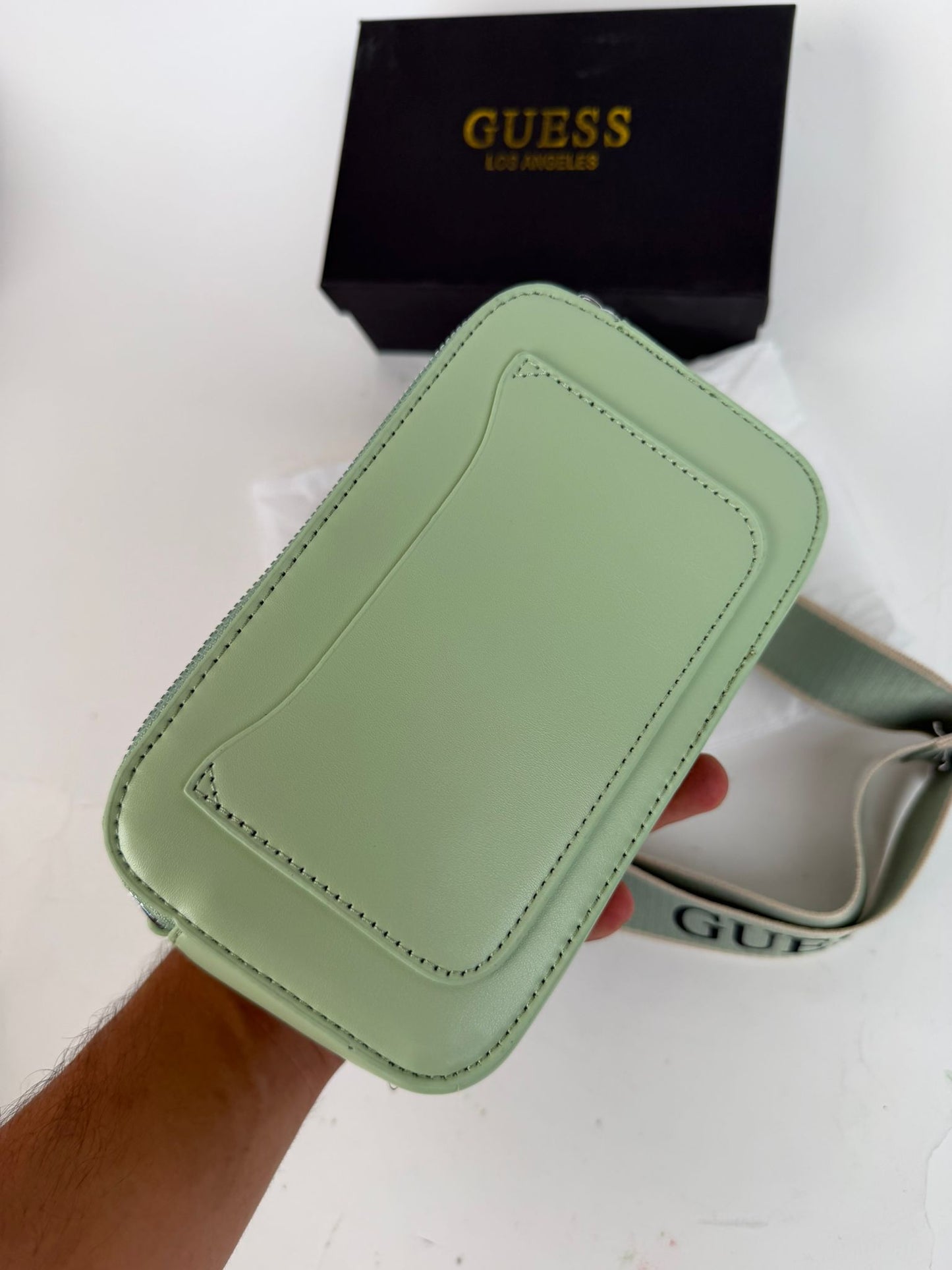 Bolso Guess verde logo negro