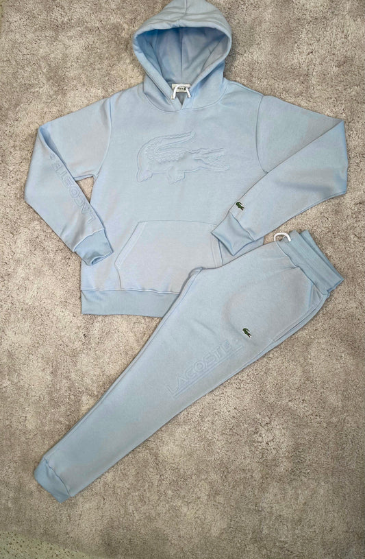 Chandal Lacoste azul cocodrilo grande en pecho