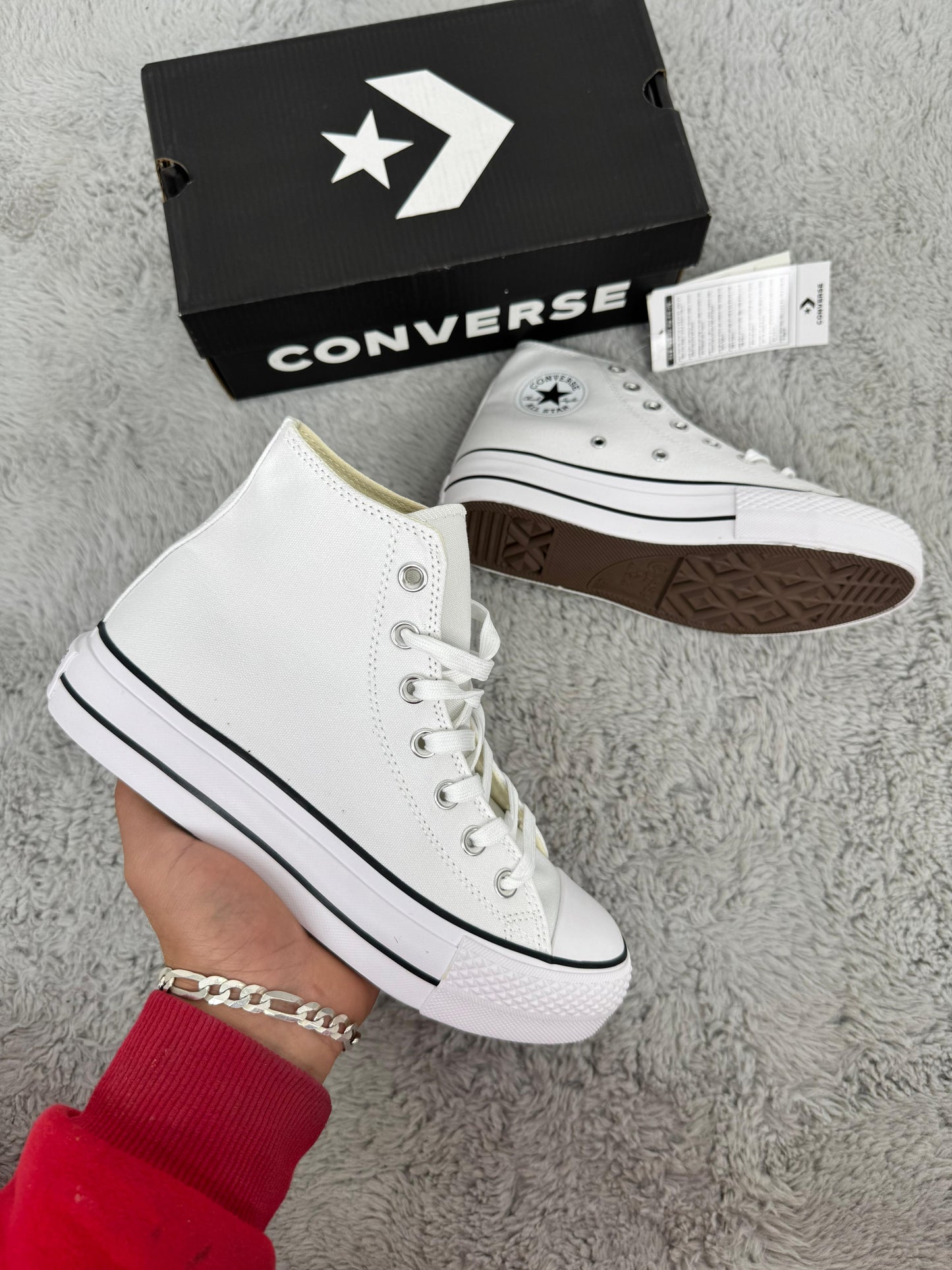 Converse all star blanca tela