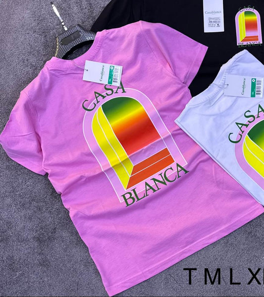 Camiseta Casablanca rosa logo tricolor