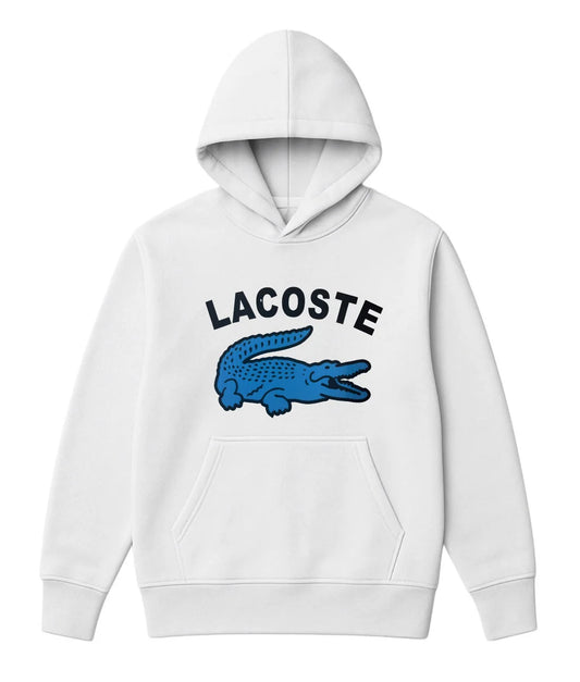 Sudadera LACOSTE blanco logo azul y negro