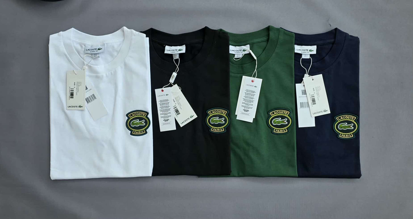 Camiseta LACOSTE azul marino logo verde y amarillo