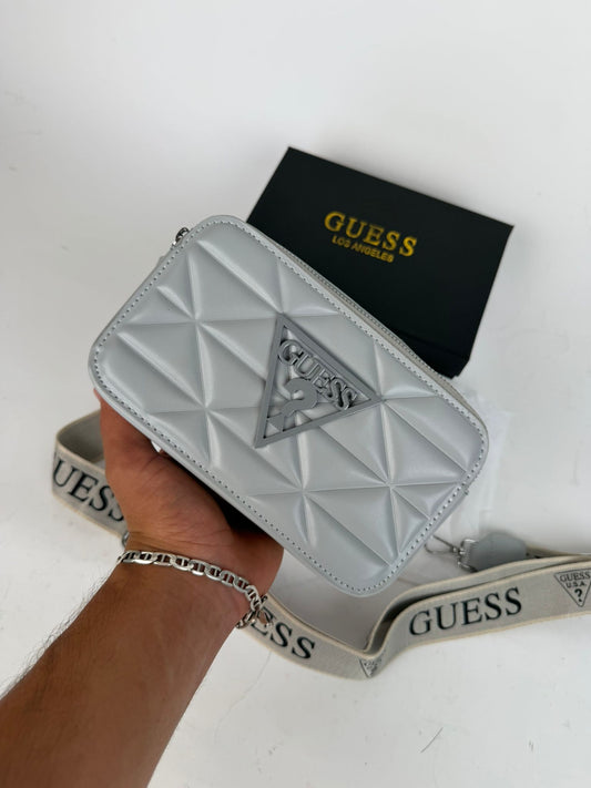 Bolso Guess gris logo negro